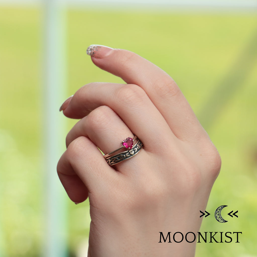Sterling Silver Irish Engagement Ring Set | Moonkist Designs | Moonkist Designs