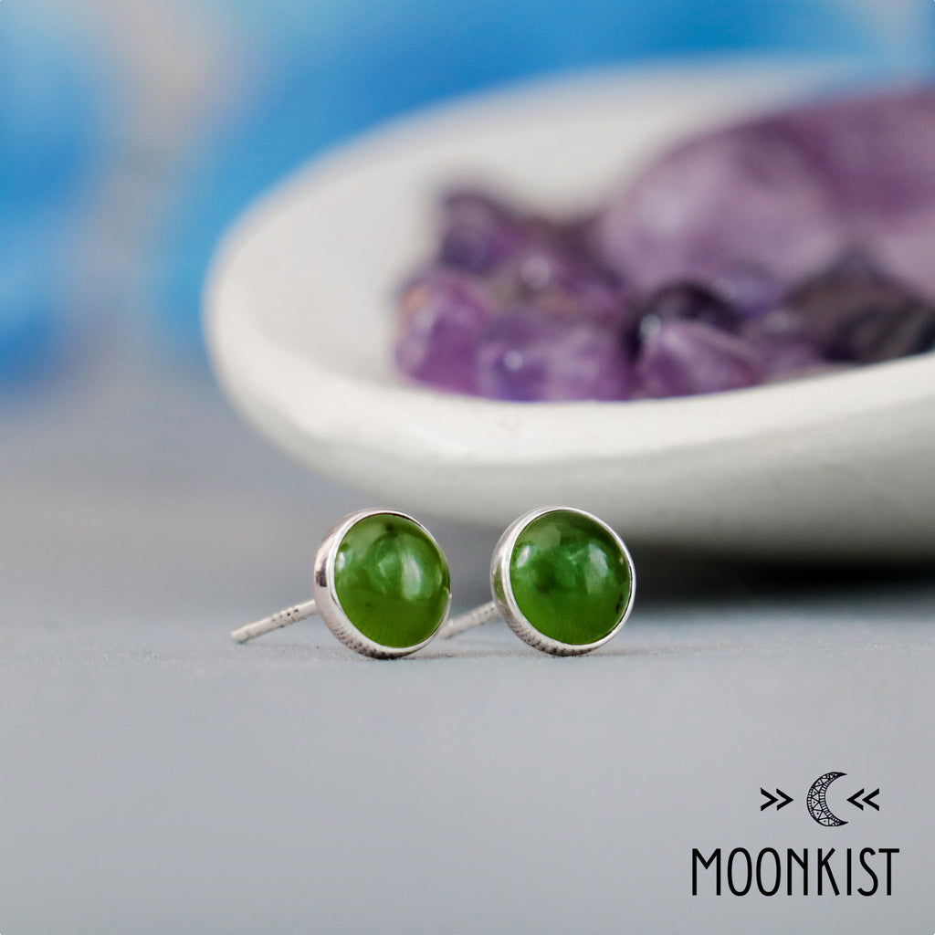 Natural Jade Stud Earrings | Moonkist Designs