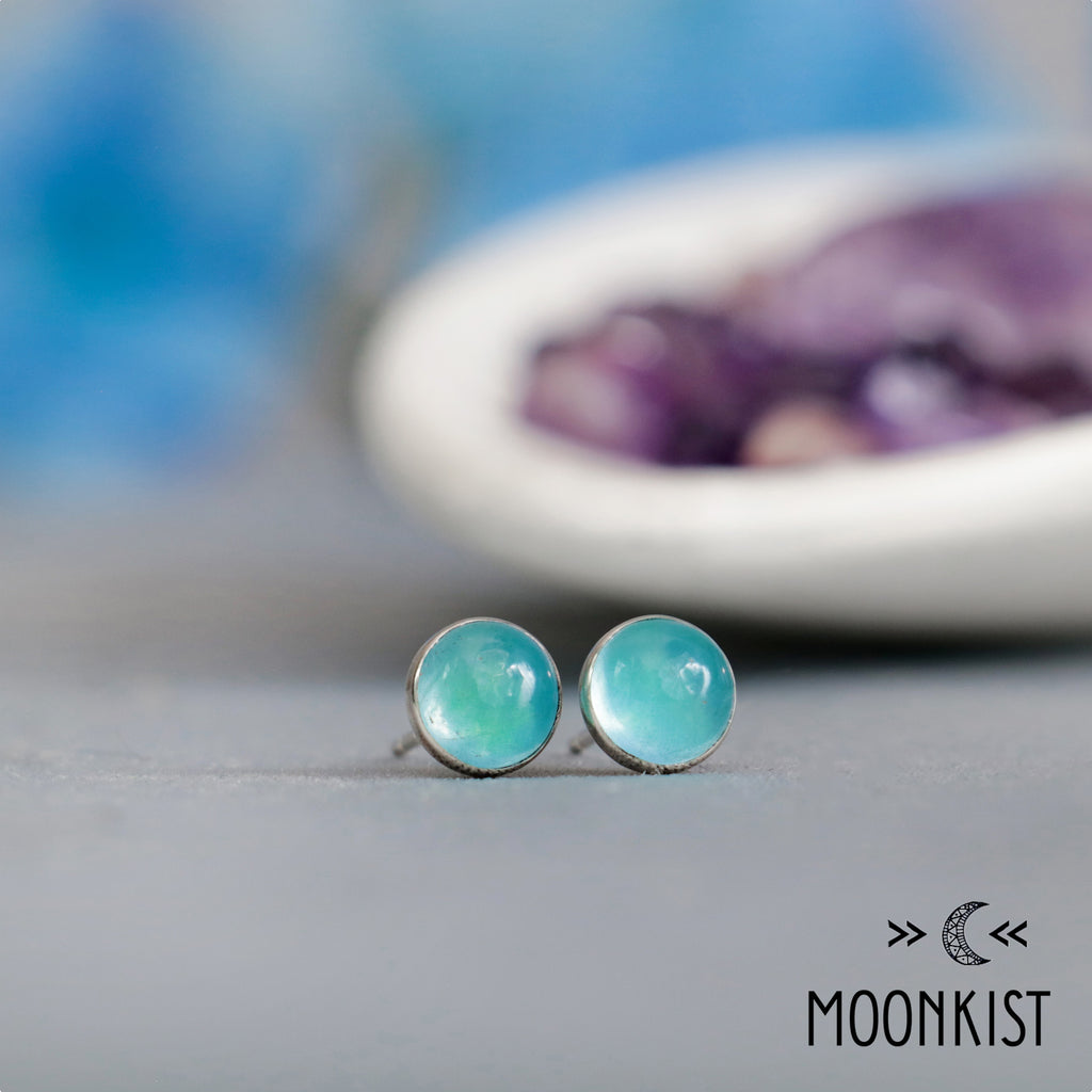 Natural Aquamarine Stud Earrings | Moonkist Designs