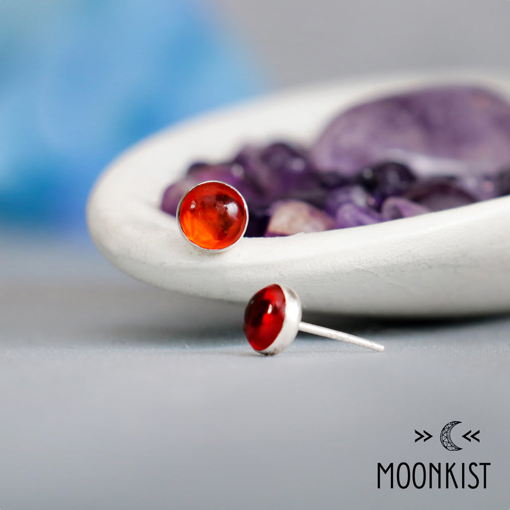 Baltic Amber Sterling Silver Small Stud Earrings | Moonkist Designs