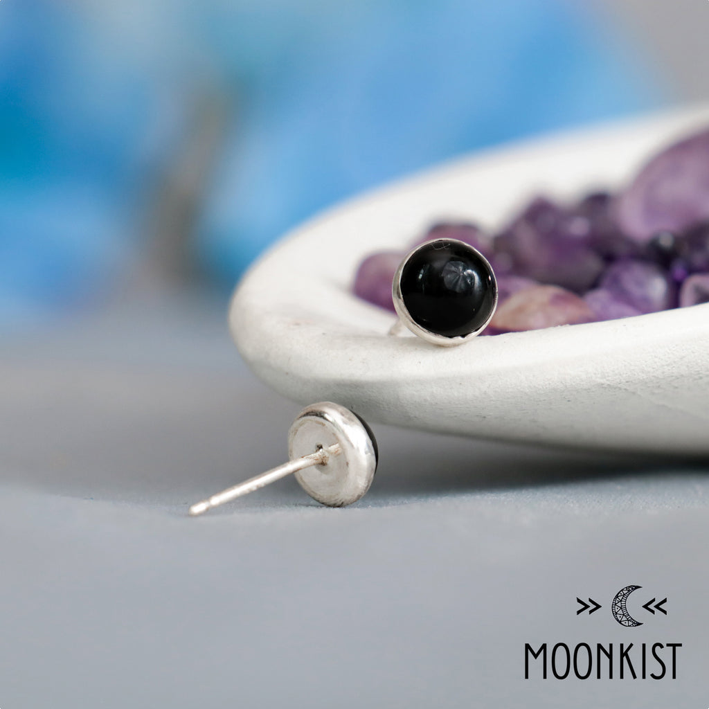 Natural Black Onyx Stud Earrings | Moonkist Designs