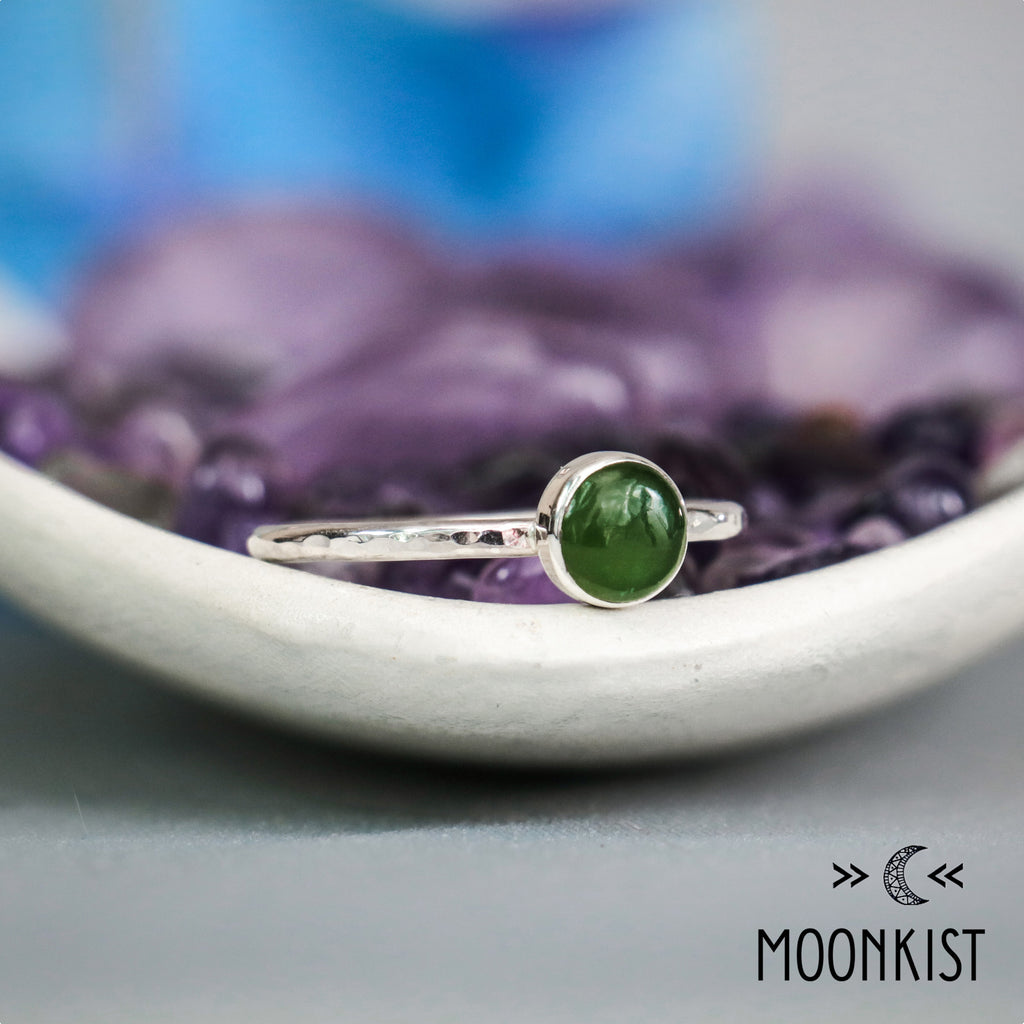 Simple Jade Gemstone Stacking Ring | Moonkist Designs