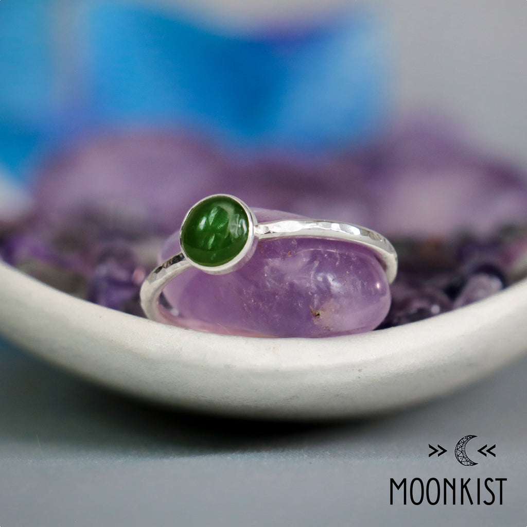 Simple Jade Gemstone Stacking Ring | Moonkist Designs