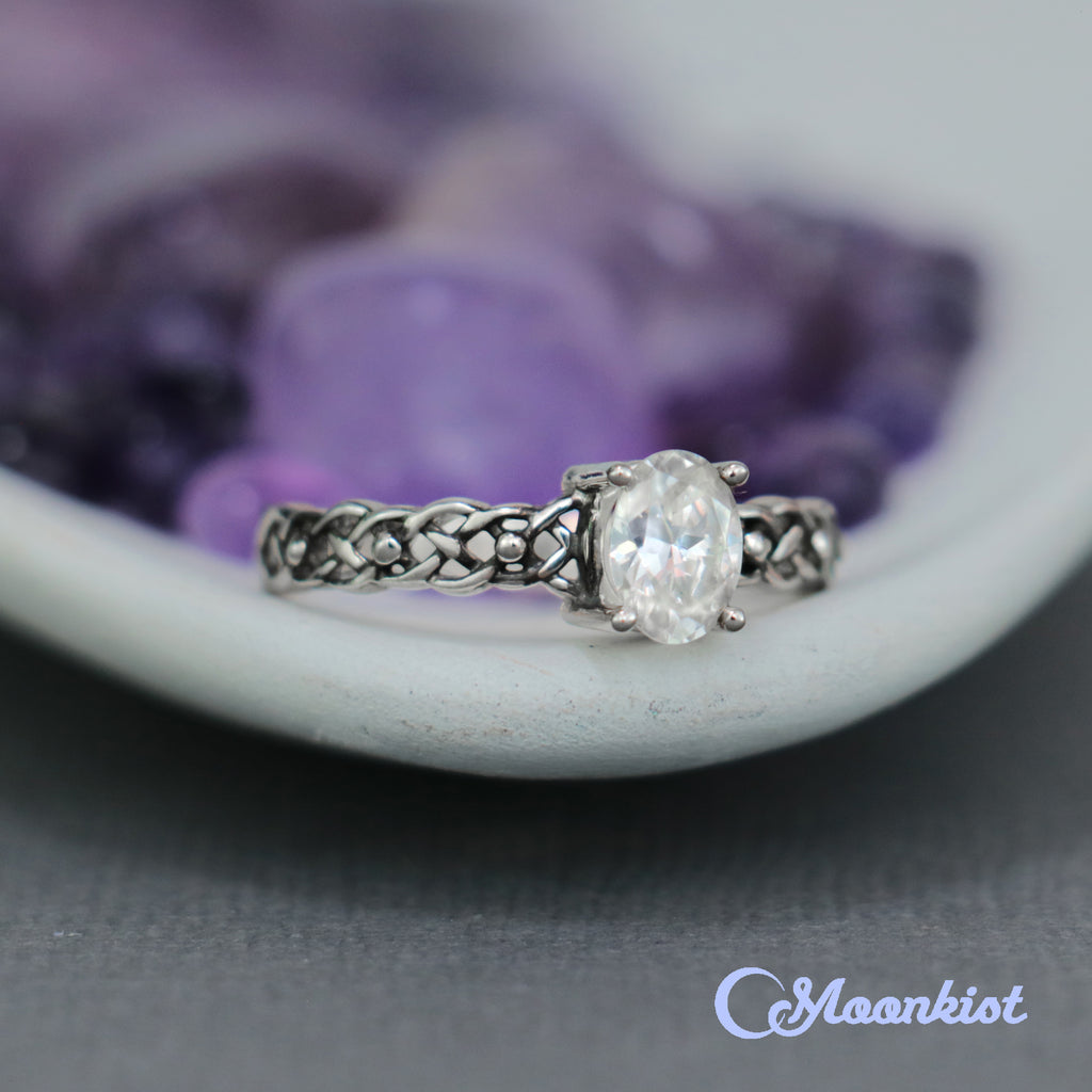 Braided Oval Engagement Ring  | Moonkist Designs | Moonkist Designs