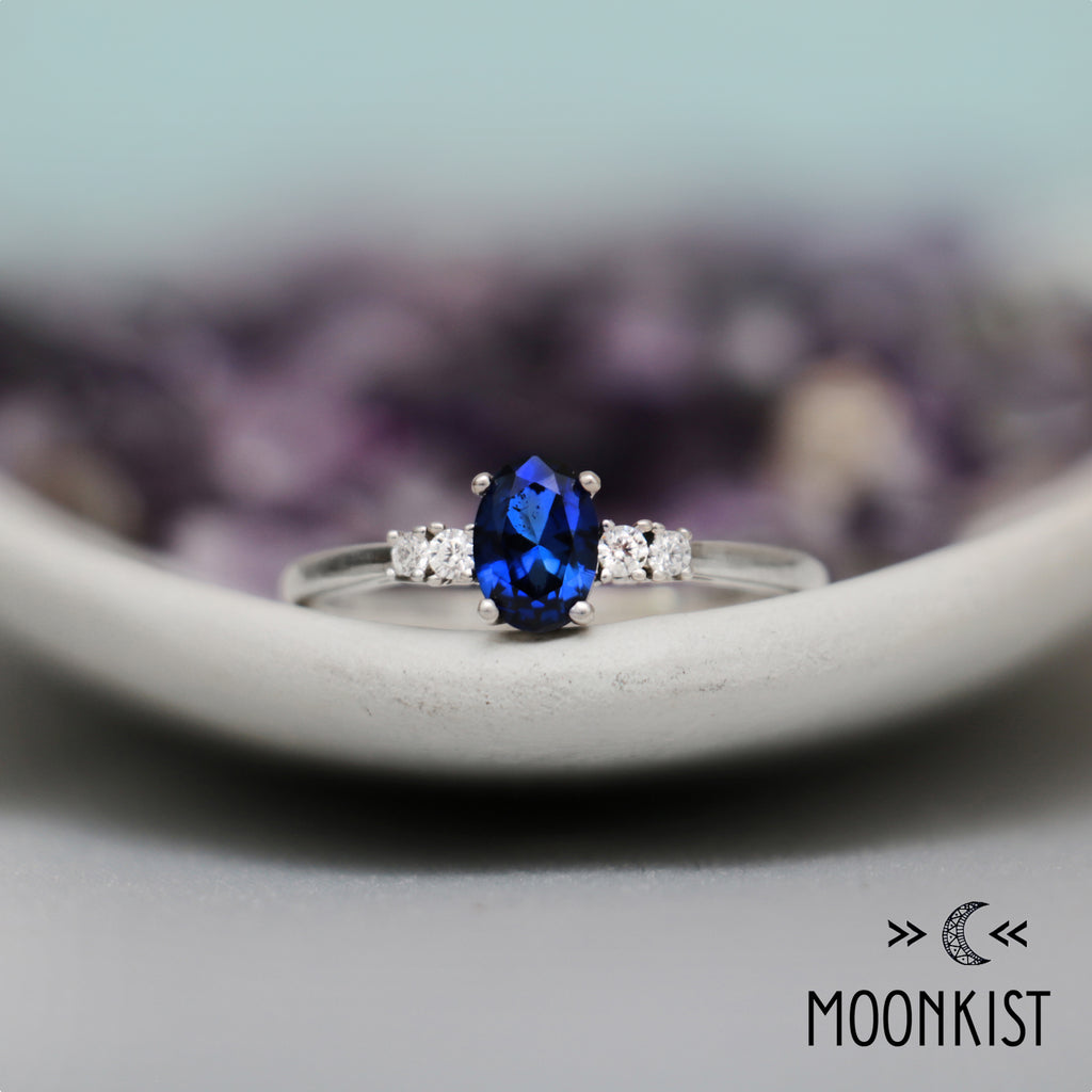 Blue Sapphire Five Stone Ring | Moonkist Designs