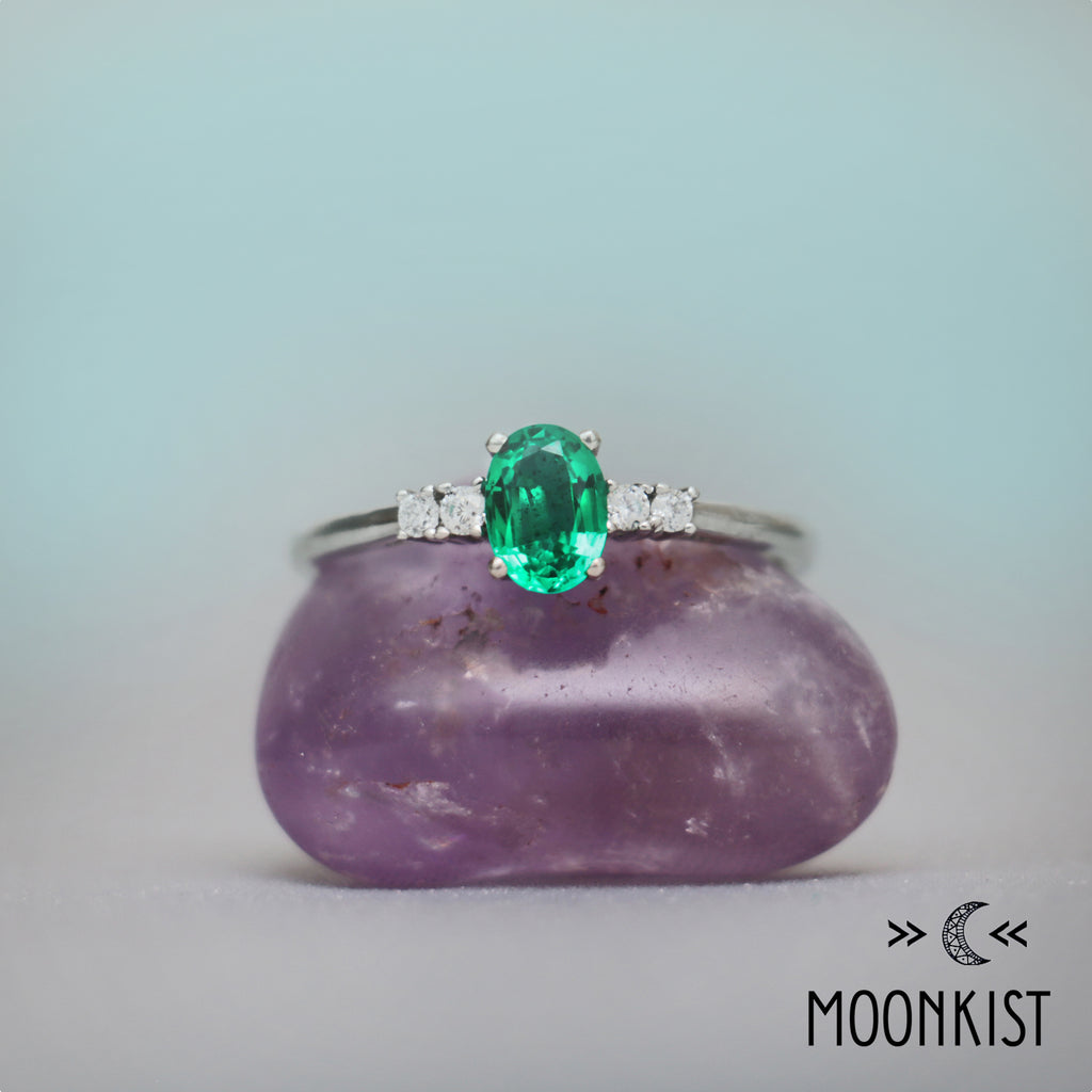 Emerald Five Stone Ring | Moonkist Designs
