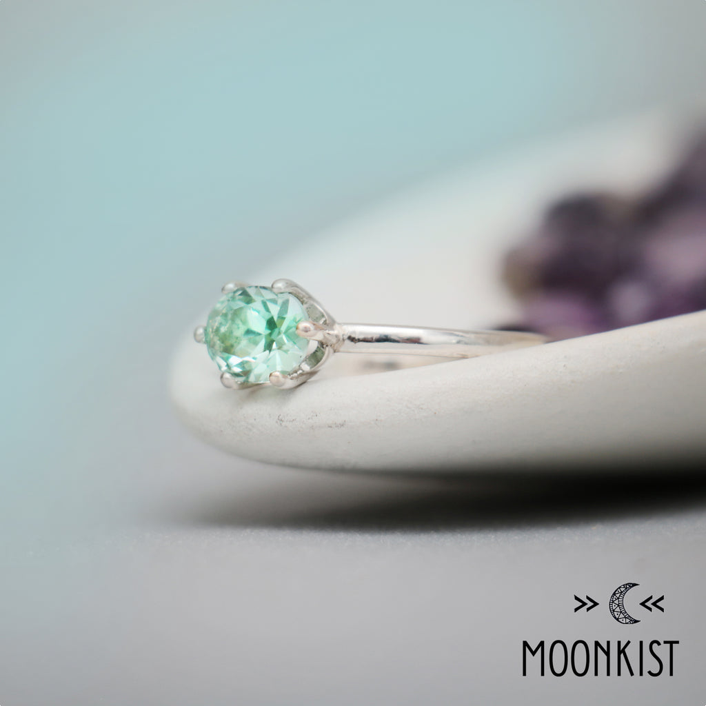 Silver East West Oval Classic Solitaire Ring | Moonkist Designs