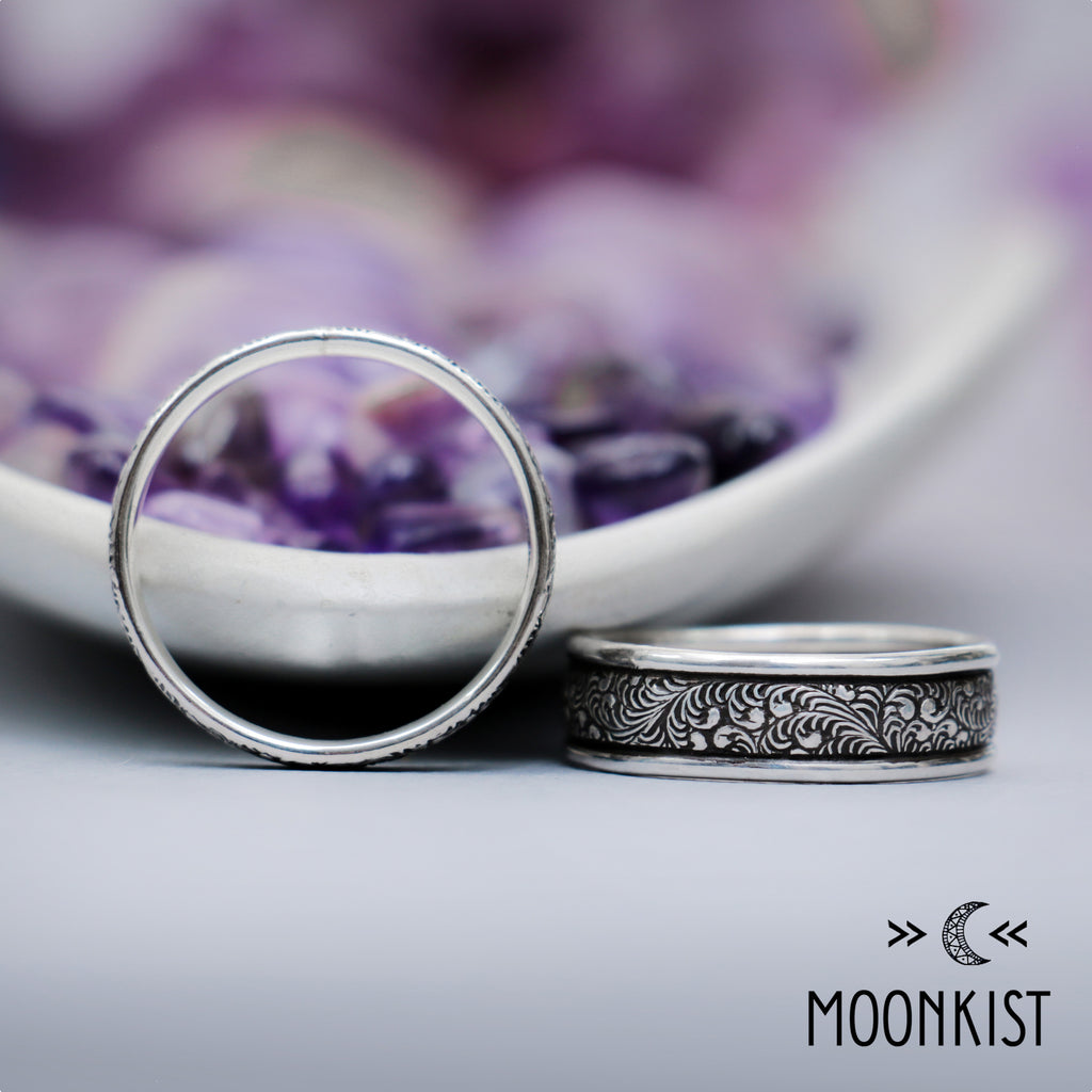 Fern Wedding Ring Set .925 Sterling Silver | Moonkist Designs