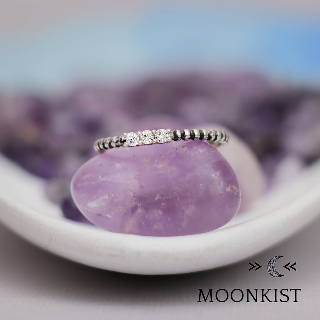 Three Stone Ring Minimalist Engagement Ring | Moonkist Designs | Moonkist Designs