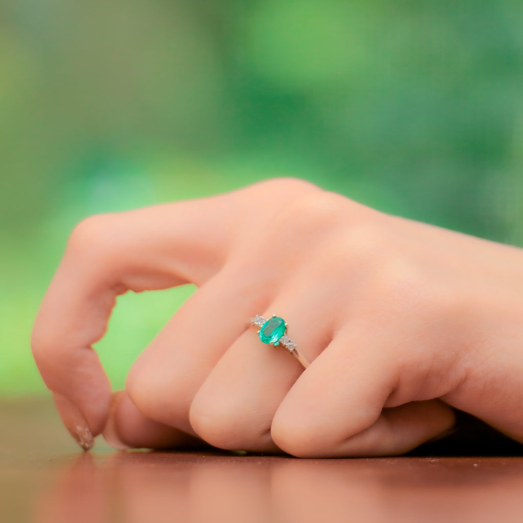 Emerald Five Stone Ring | Moonkist Designs