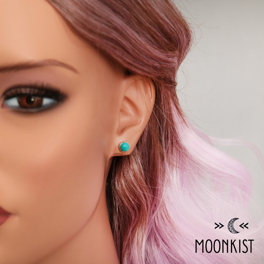 Natural Turquoise Stud Earrings | Moonkist Designs