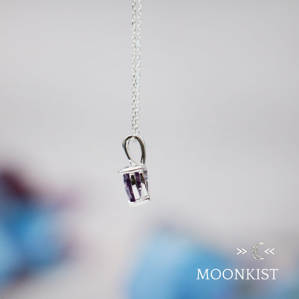 Dainty Amethyst CZ Heart Necklace | Moonkist Designs