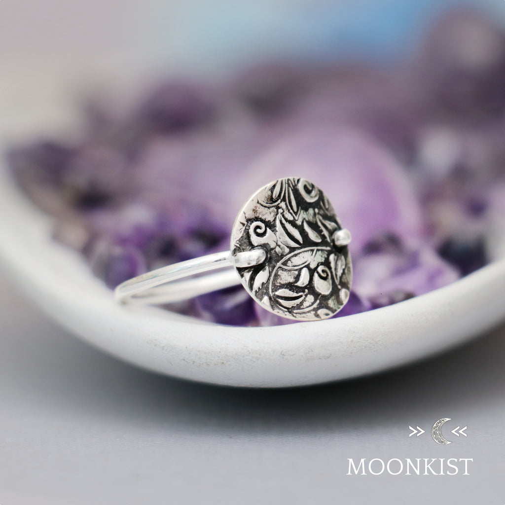 Sterling Silver Climbing Rose ring| Moonkist Designs | Moonkist Designs