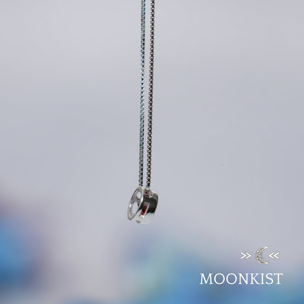 Sterling Silver Dainty Garnet CZ Floating Pendant | Moonkist Designs