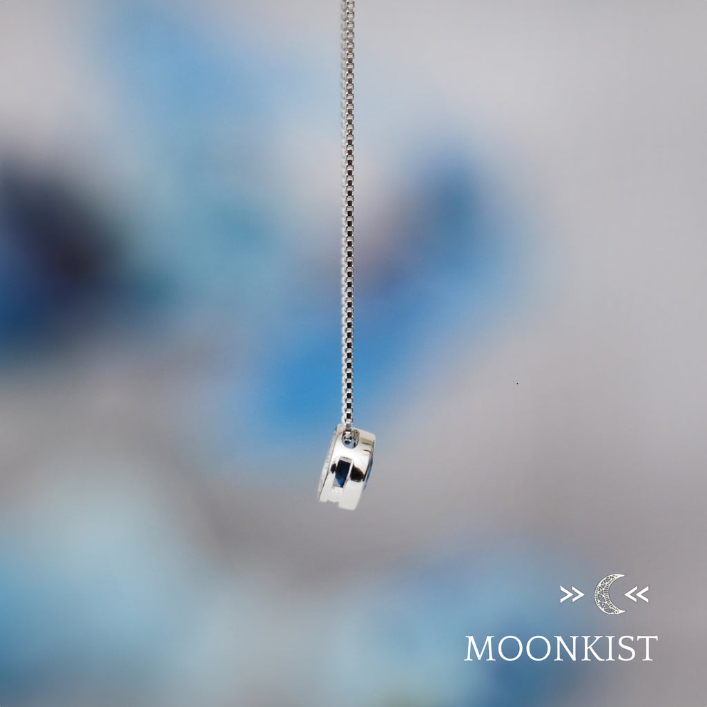 Sterling Silver Dainty Sapphire CZ Floating Pendant | Moonkist Designs