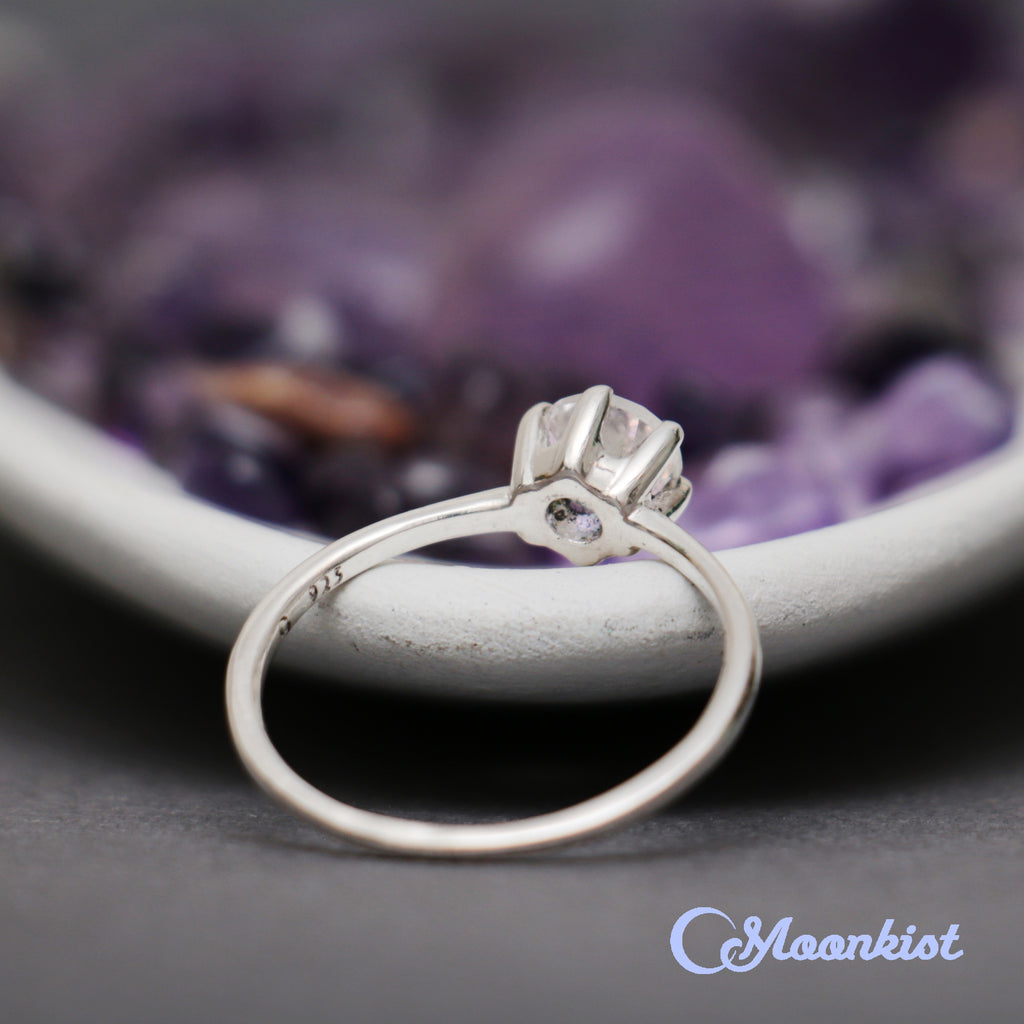Classic Silver Rainbow Topaz Solitaire Gemstone Ring | Moonkist Designs | Moonkist Designs