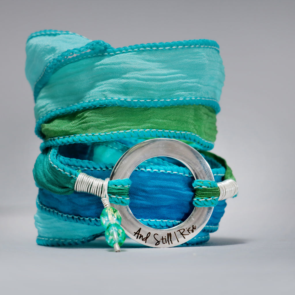 And Still I Rise - Inspirational Silk Ribbon Boho Bracelet | Moonkist Designs