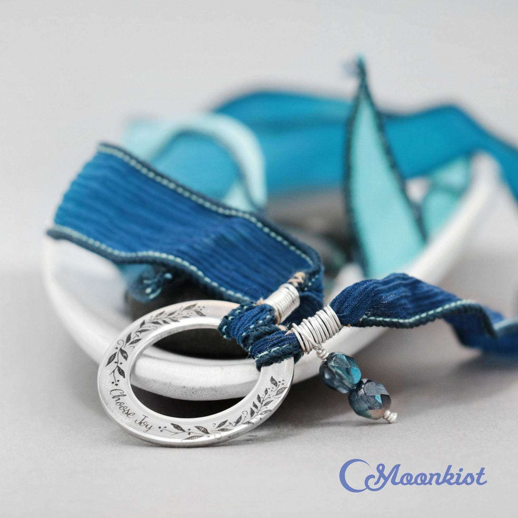 Choose Joy - Inspirational Silk Woman's Bracelet | Moonkist Designs