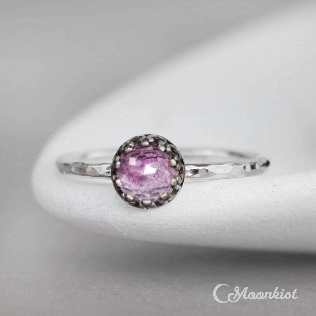 Dainty Lavender Amethyst Promise Ring, Sterling Silver | Moonkist Designs