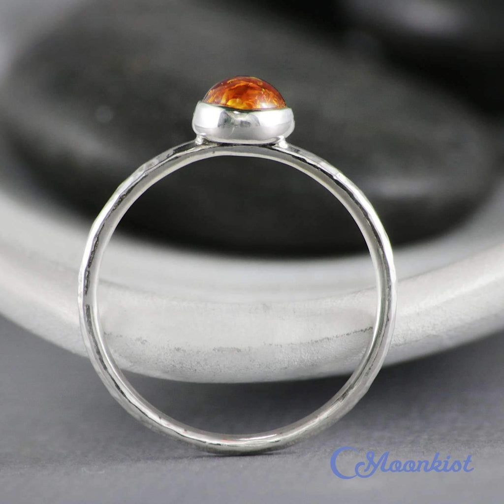 Dainty Oval Baltic Amber Promise Ring | Moonkist Designs