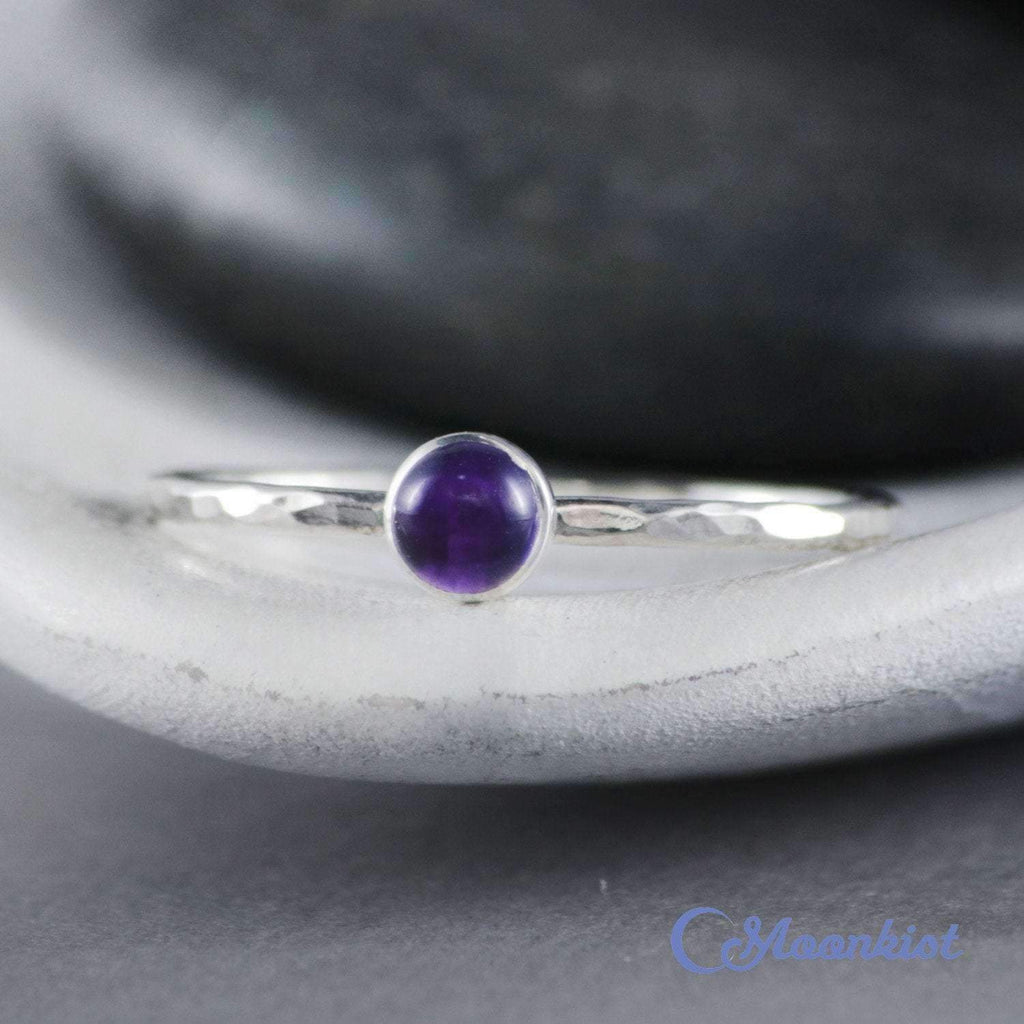 Dainty Silver Amethyst Pinky Ring | Moonkist Designs
