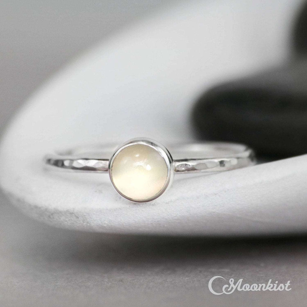 Simple White Moonstone Stacking Ring | Moonkist Designs