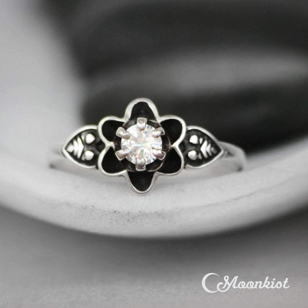 Silver Victorian Buttercup Engagement Ring