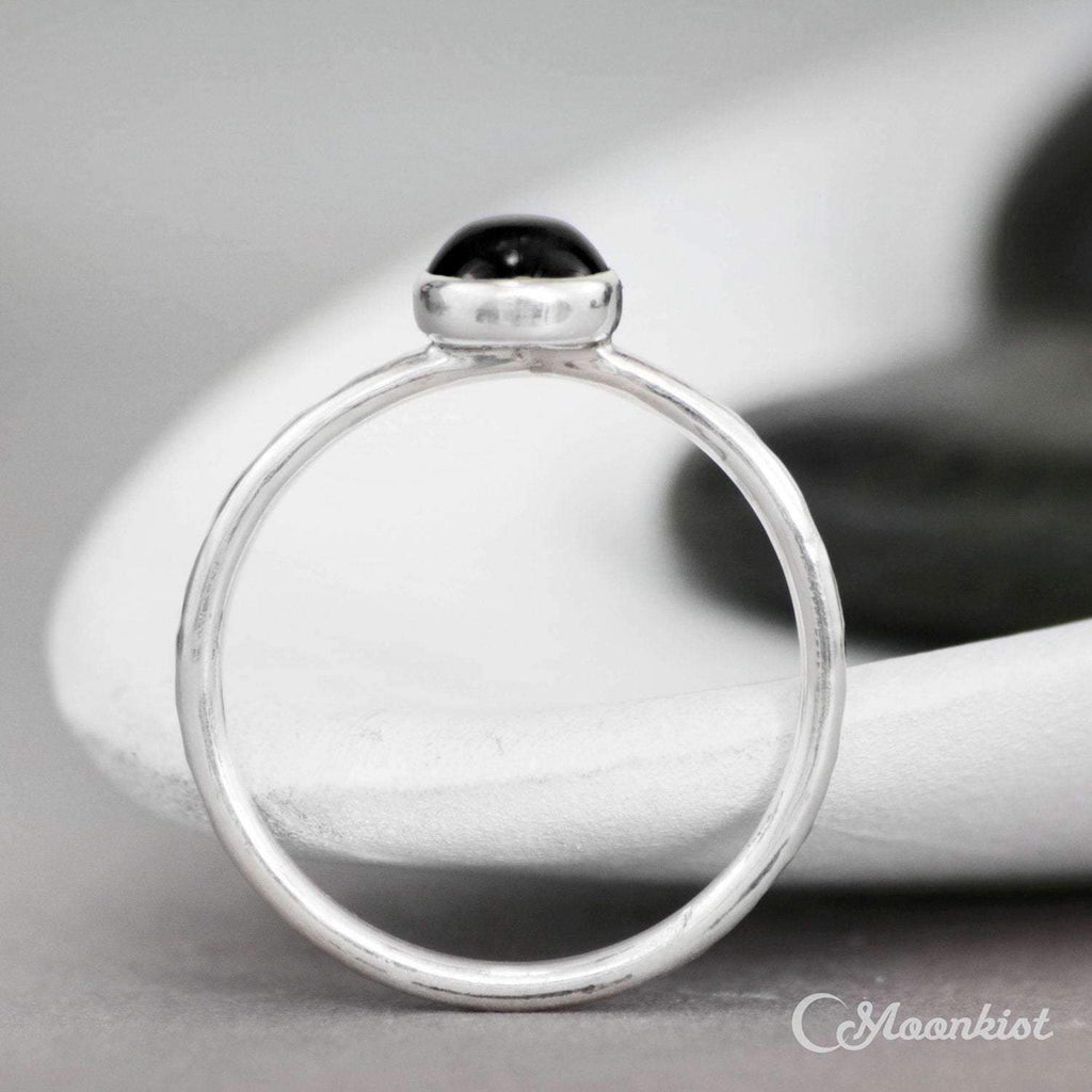 Simple Black Onyx Gemstone Stacking Ring | Moonkist Designs
