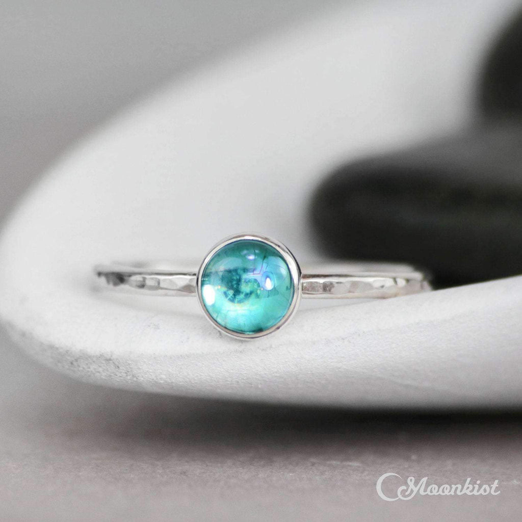 Simple Blue Topaz Gemstone Stacking Ring | Moonkist Designs