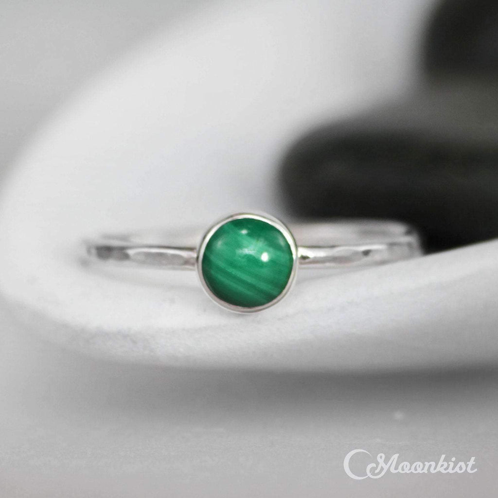Simple Malachite Gemstone Stacking Ring | Moonkist Designs
