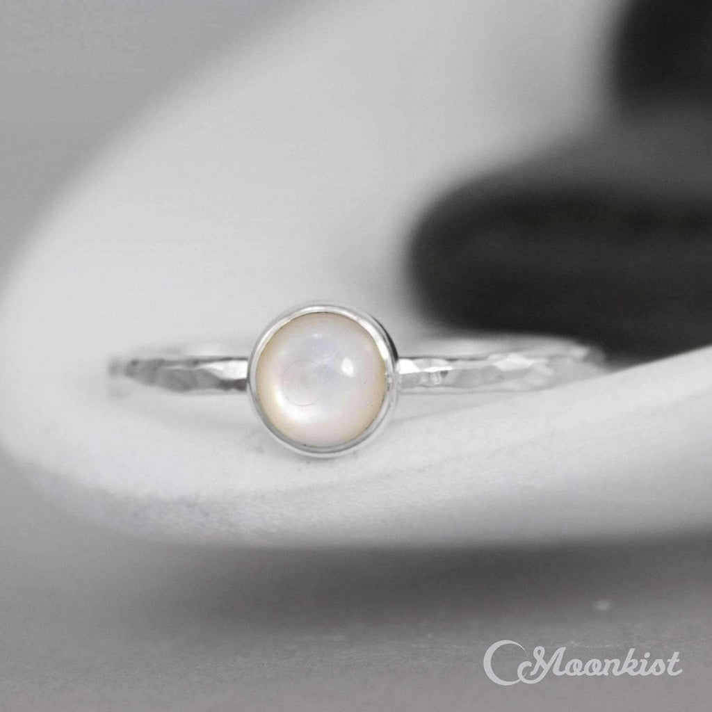 Simple Pearl Gemstone Stacking Ring | Moonkist Designs