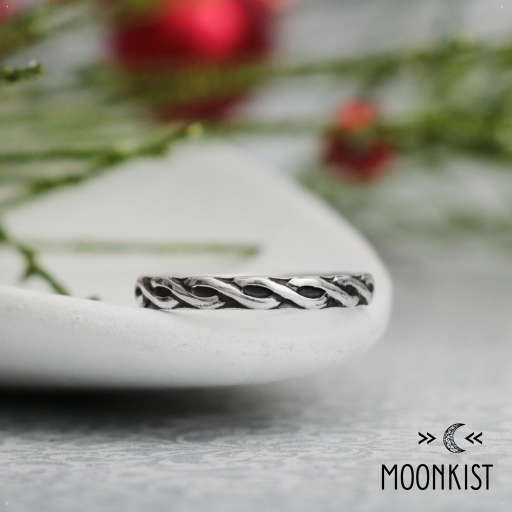 Dainty Silver Celtic Womens Wedding Band | Moonkist Designs