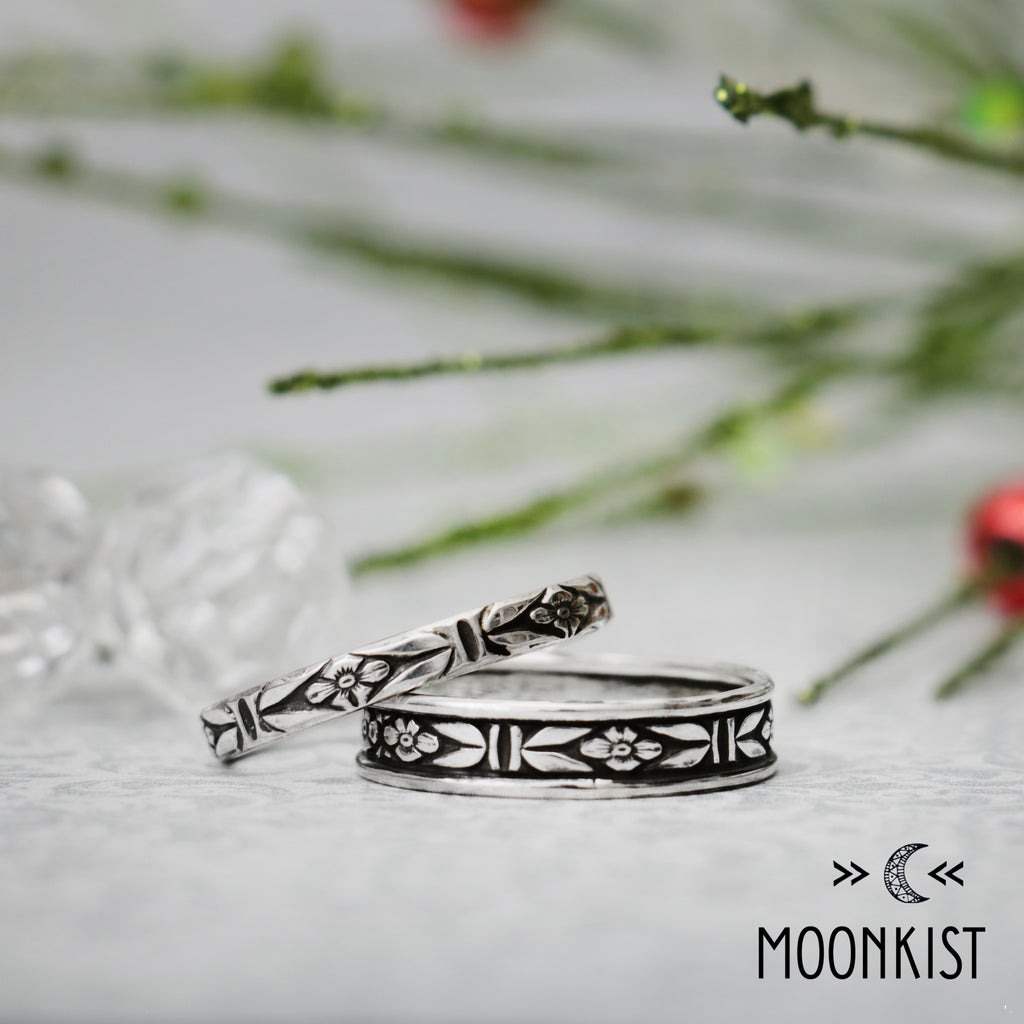 Forget Me Not Wedding Ring Set | Moonkist Designs