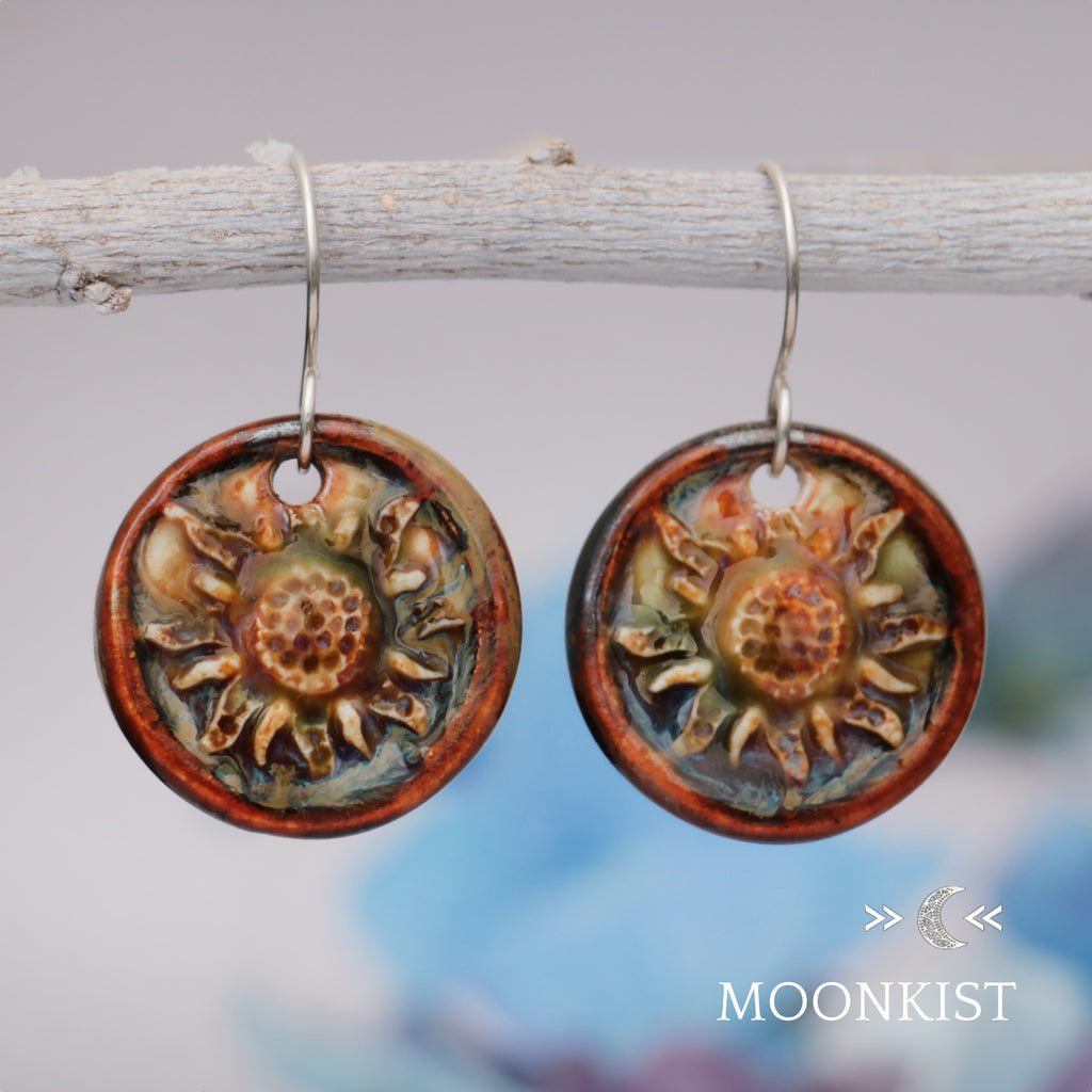 Handmade Ceramic Sunflower Earrings | Moonkist Designs | Moonkist Designs