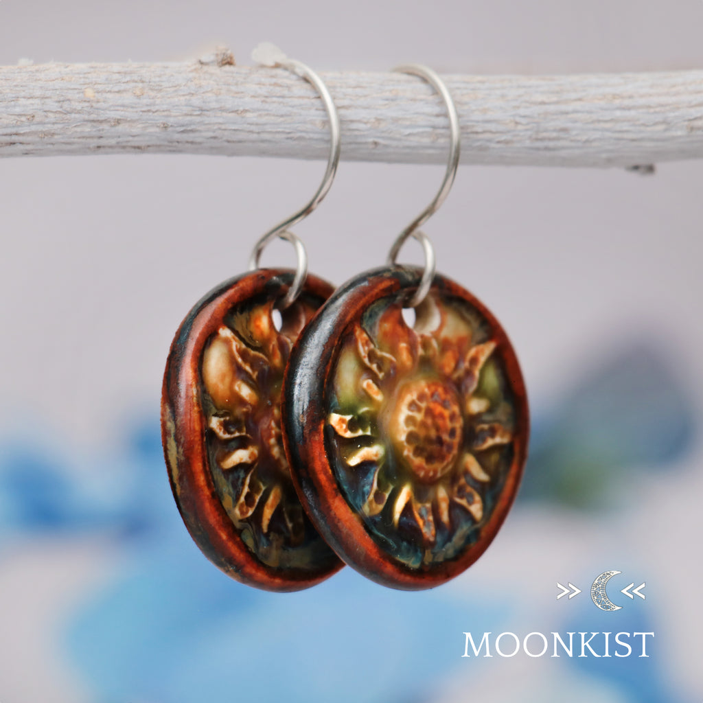 Handmade Ceramic Sunflower Earrings | Moonkist Designs | Moonkist Designs