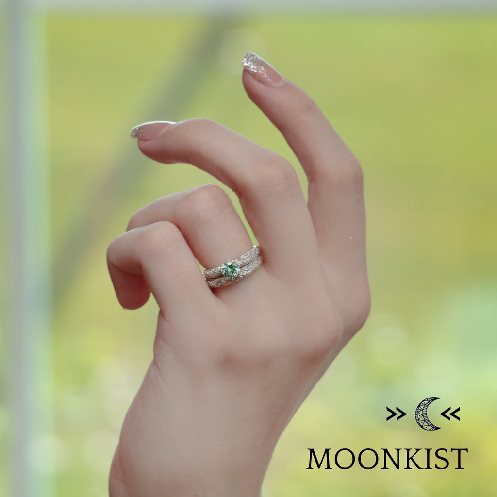 Sterling Silver Vintage Engagement Ring Set | Moonkist Designs | Moonkist Designs