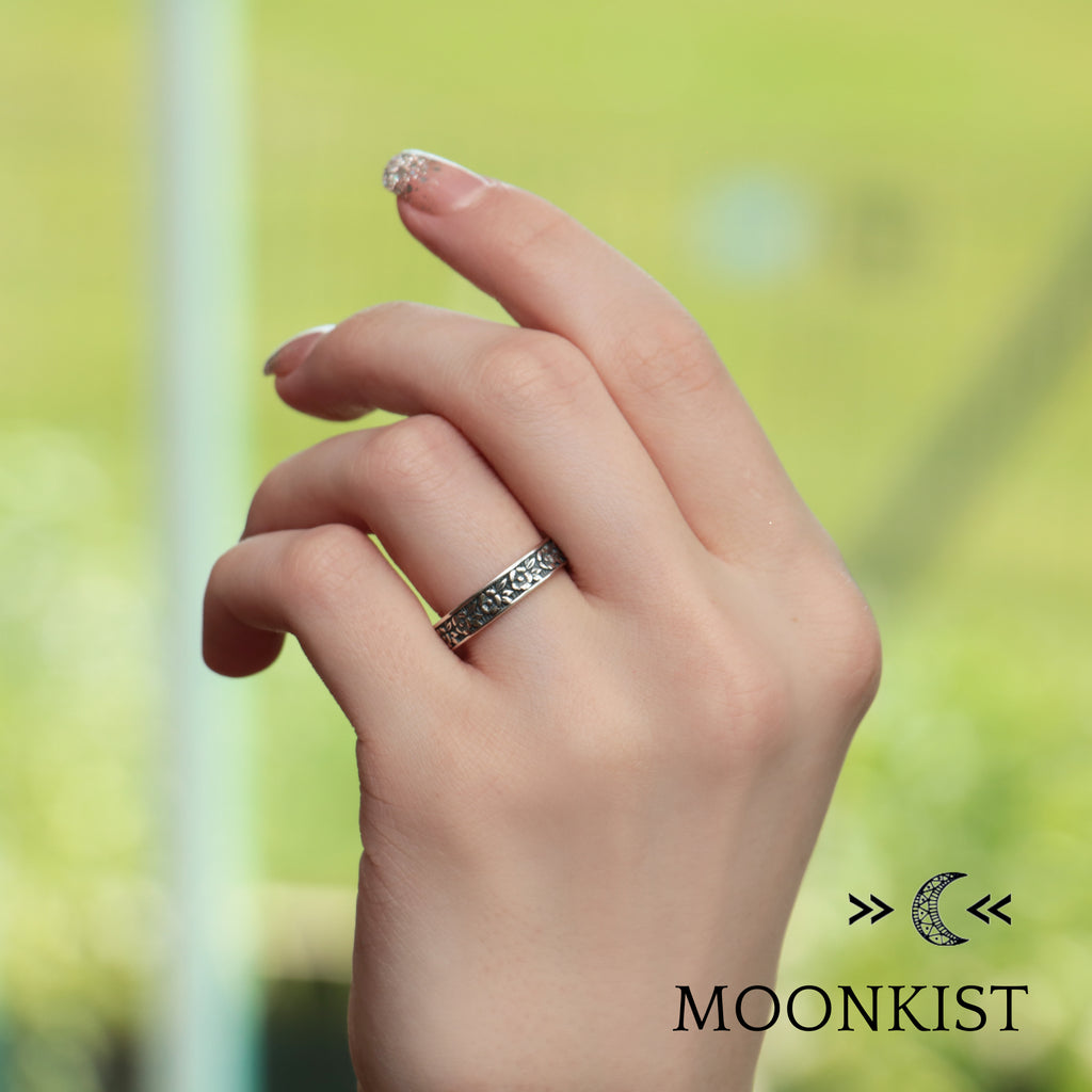 Antique Style Garden Wedding Ring Set  | Moonkist Designs | Moonkist Designs