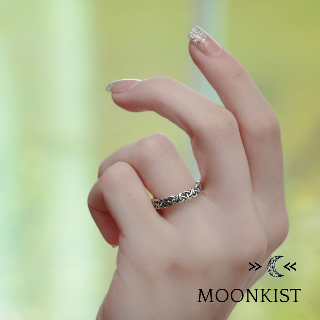Sterling Silver Trinity Celtic Knot Wedding Ring Set | Moonkist Designs | Moonkist Designs
