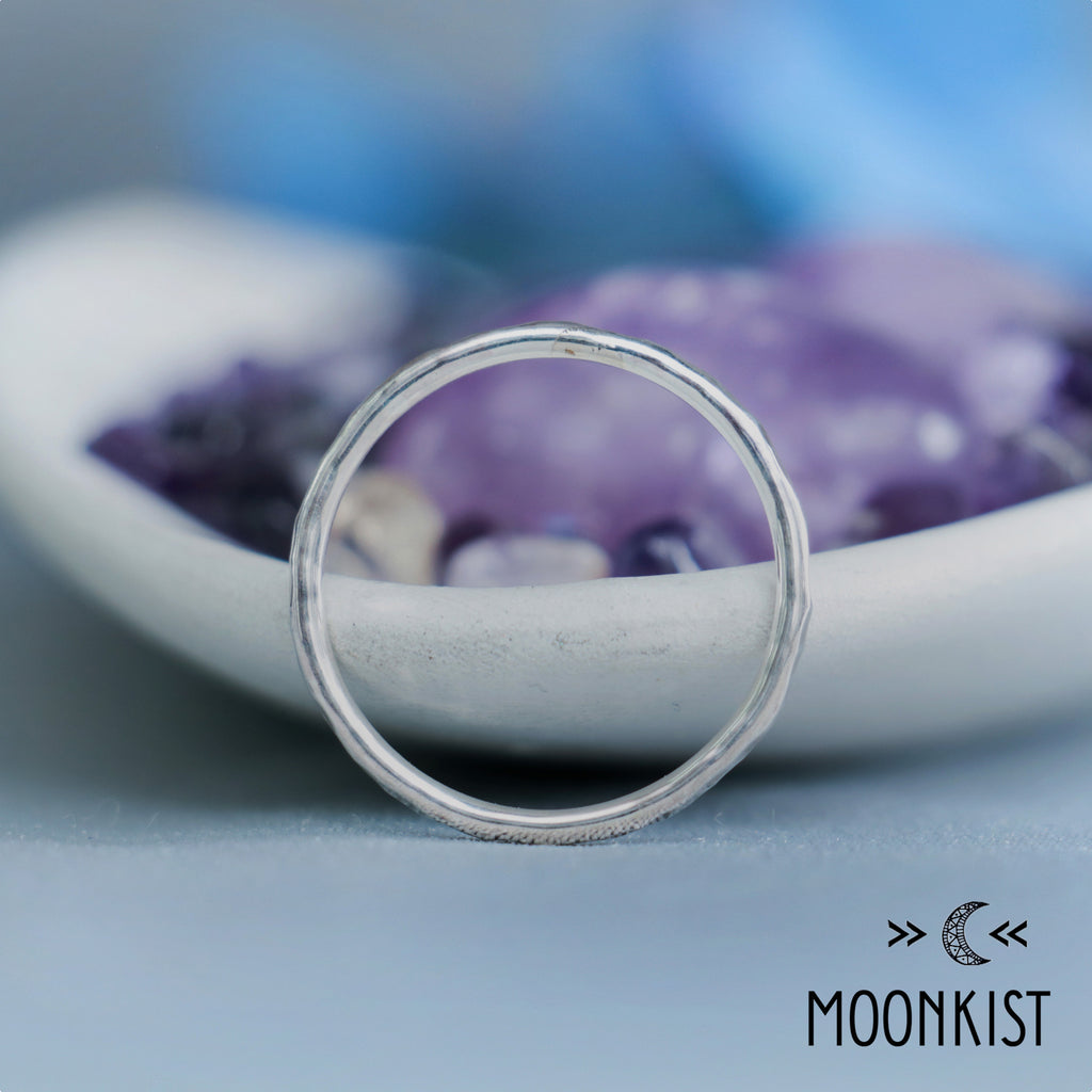 Narrow Silver Hammered Band | Moonkist Designs