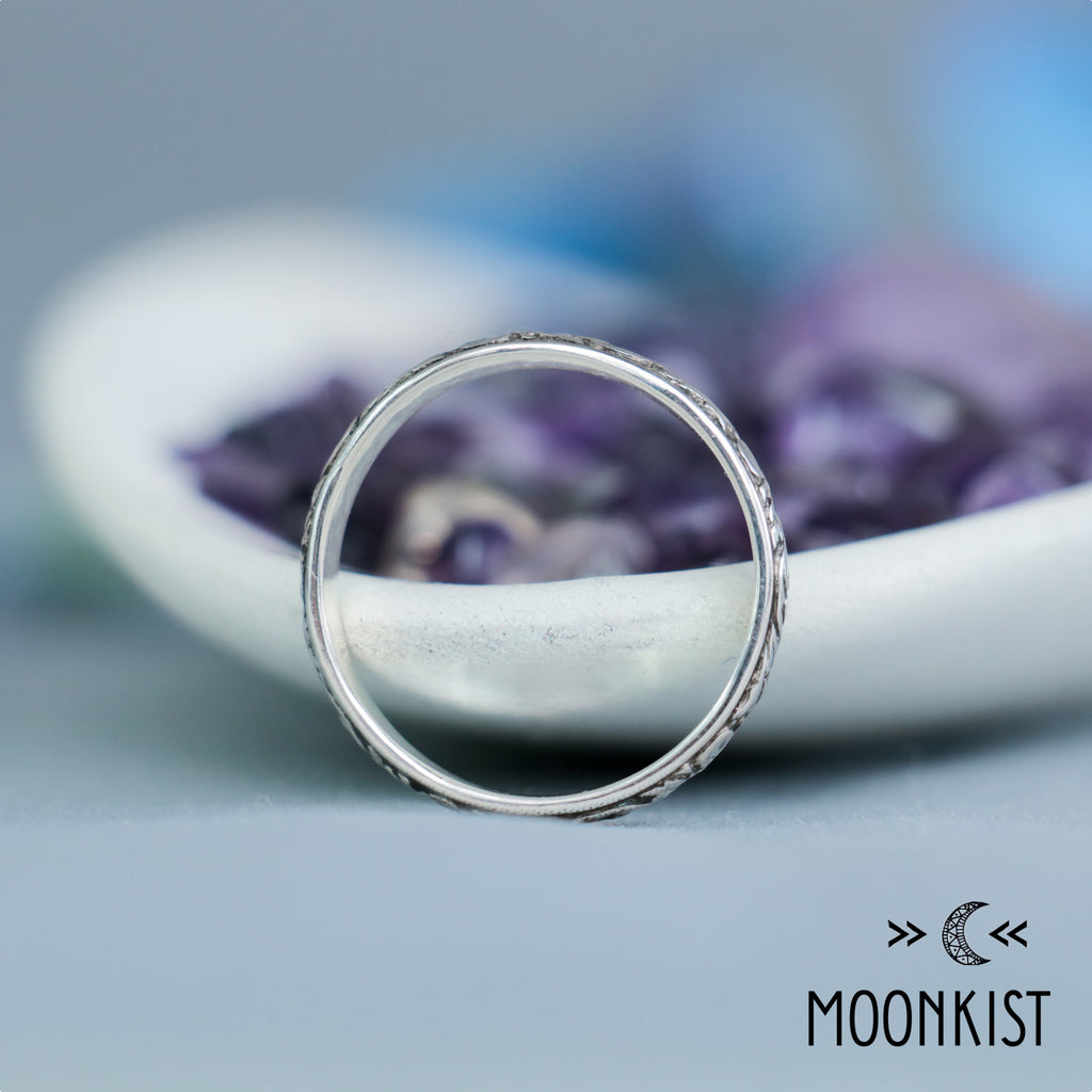 Nature Inspired Silver Curved Wedding Band | Moonkist Designs