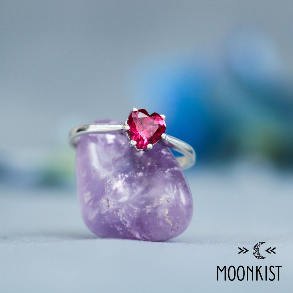 Ruby Heart Engagement Ring | Moonkist Designs
