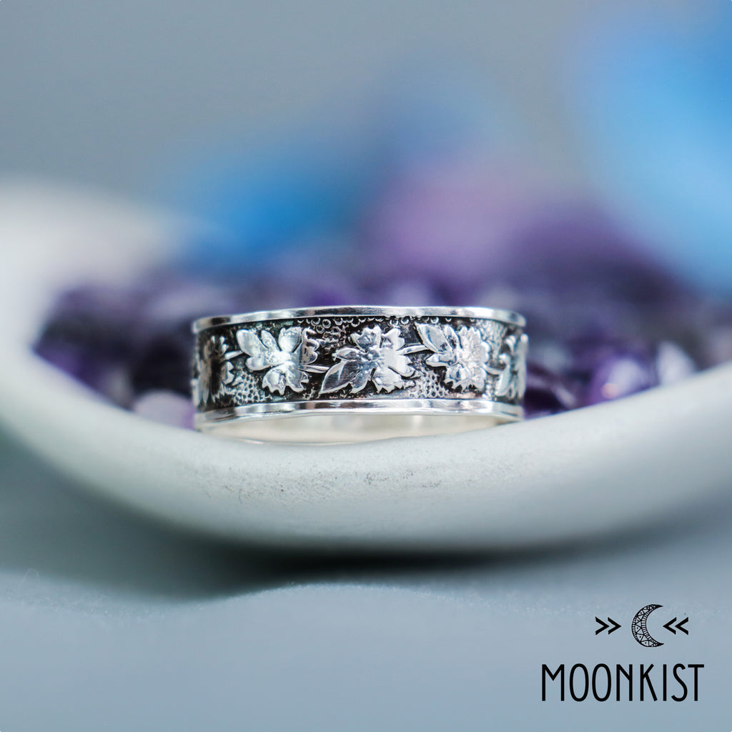 Silver Oak Leaf Druid Wedding Band | Moonkist Designs