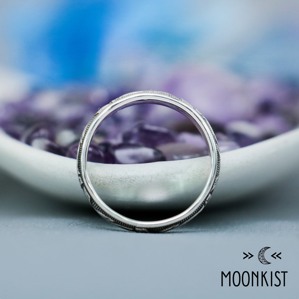 Elegant Silver Calla Lily Wedding Ring | Moonkist Designs