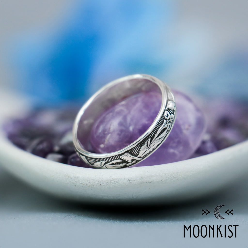 Elegant Silver Calla Lily Wedding Ring | Moonkist Designs
