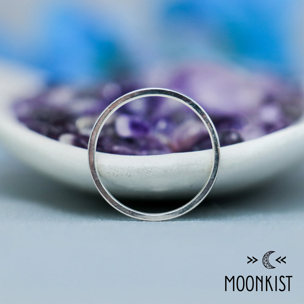 Dainty Silver Square Band Ring for Women | Moonkist Designs