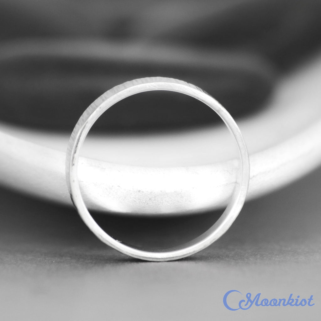 5 mm Nature Inspired Silver Birch Bark Wedding Ring | Moonkist Designs
