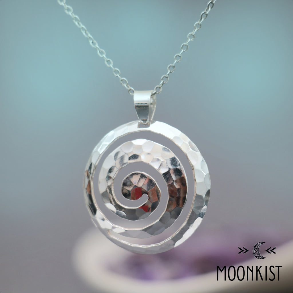 Hammered Silver Spiral Pendant | Moonkist Designs
