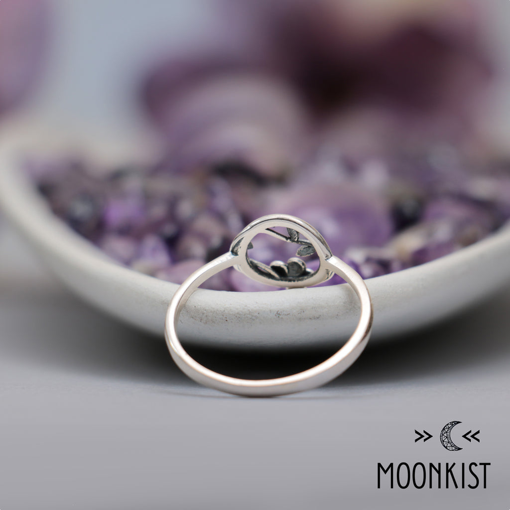 Sterling Silver Cutout Flower and Vine Ring | Moonkist Designs