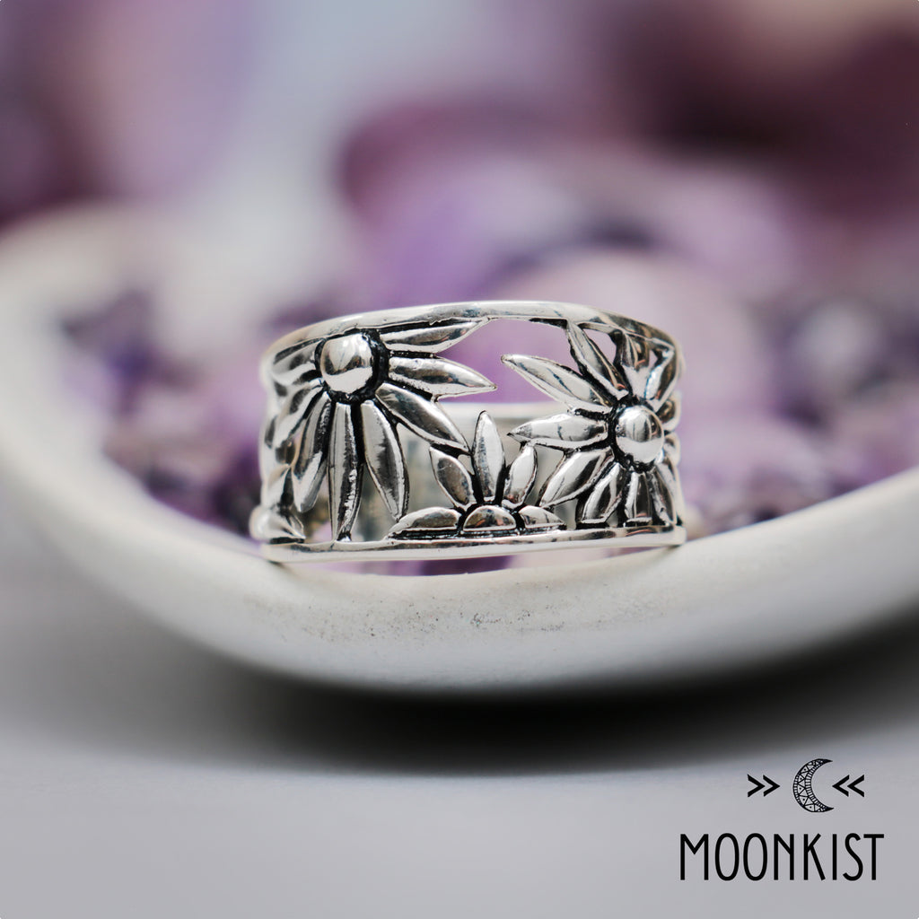 Sterling Silver Botanical Cutout Ring | Moonkist Designs