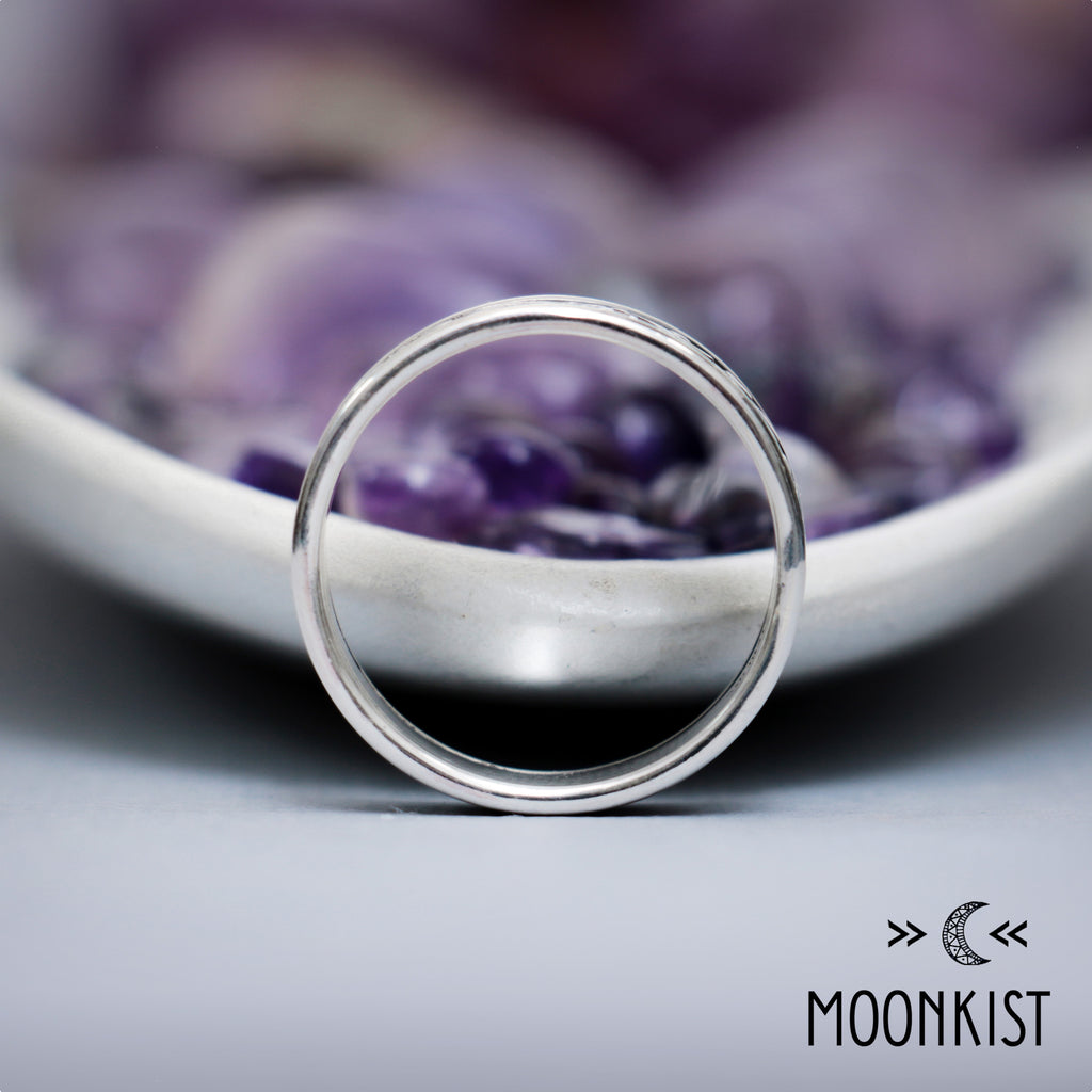 Wide Silver Vintage Flourish Wedding Ring | Moonkist Designs